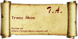 Tresz Ákos névjegykártya